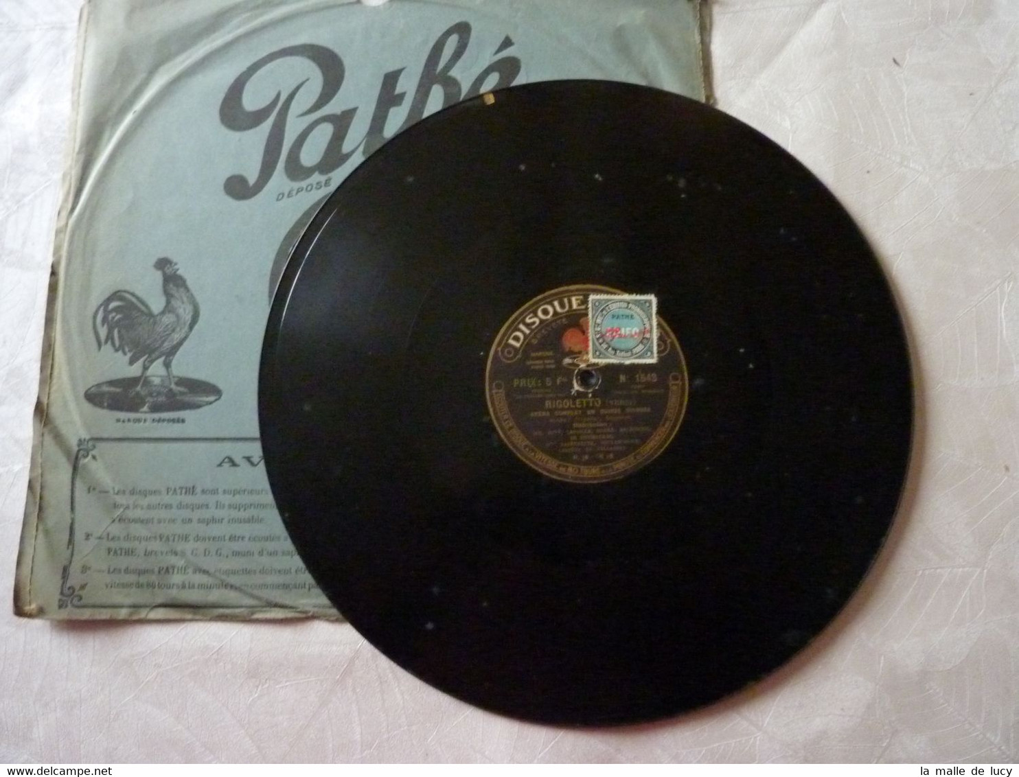 Disque 78 T Phonographe GRAMOPHONE Pathé - Rigoletto Opéra Verdi N° 1543 - 78 G - Dischi Per Fonografi