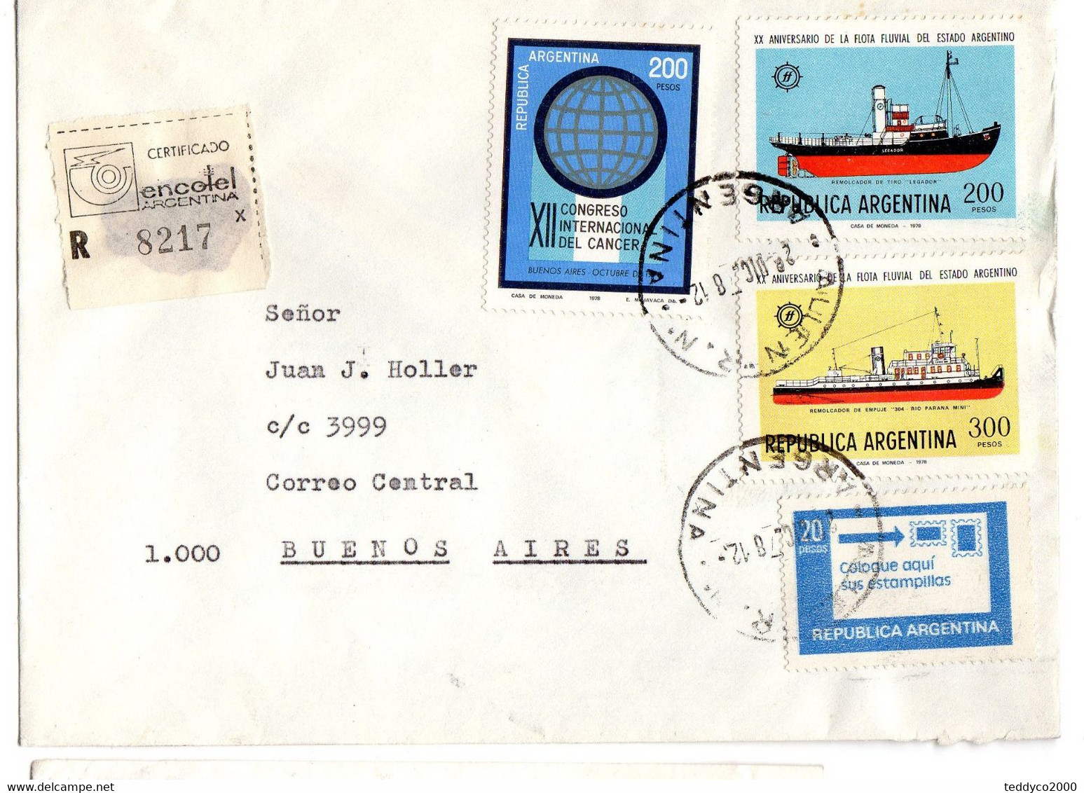 ARGENTINA FLOTA FLUVIAL CERTIFICADO ENCOLEL 1979 - Other & Unclassified