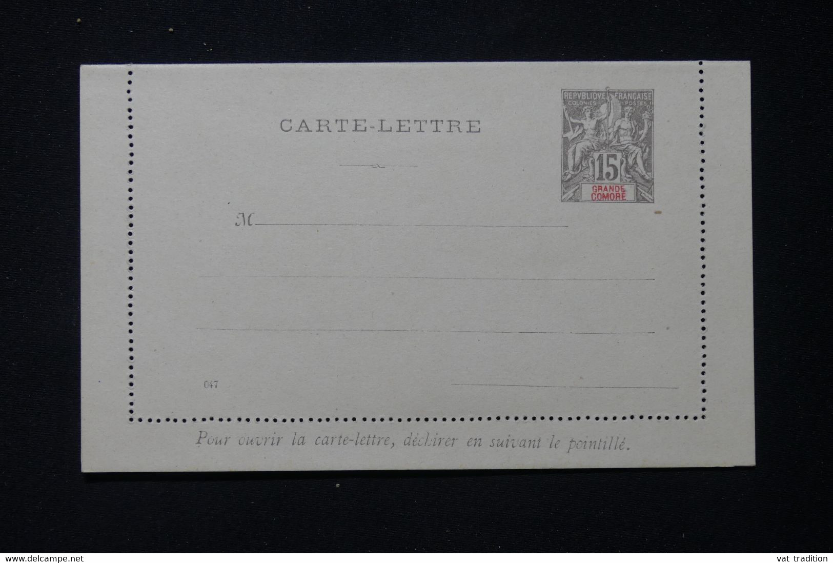 GRANDE COMORE - Entier Postal Type Groupe ( Carte Lettre ) , Non Circulé - L 87185 - Brieven En Documenten