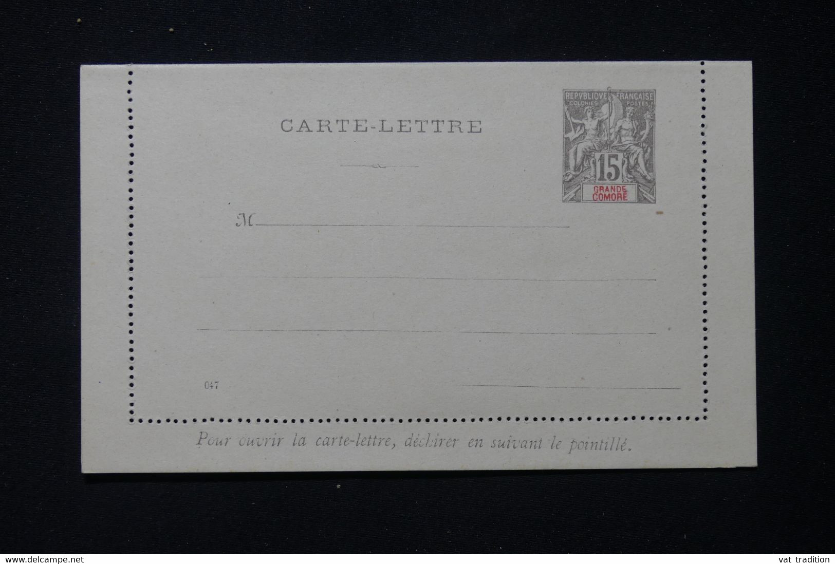 GRANDE COMORE - Entier Postal Type Groupe ( Carte Lettre ) , Non Circulé - L 87185 - Storia Postale