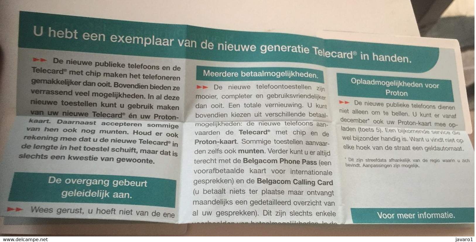 BELGIUM :  CP06  : Nice Folder   .. Looks As A Card - To Identify