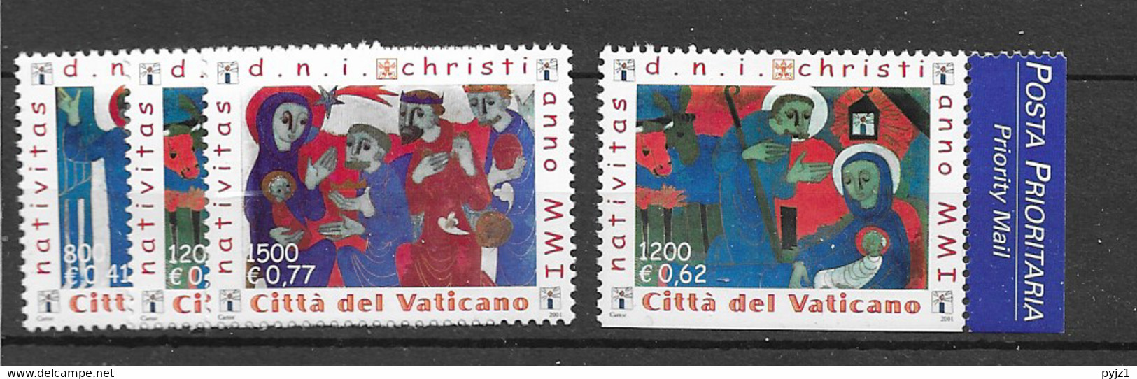 2001 MNH Vaticano Mi 1390-92+ 1391-D Postfris** - Neufs