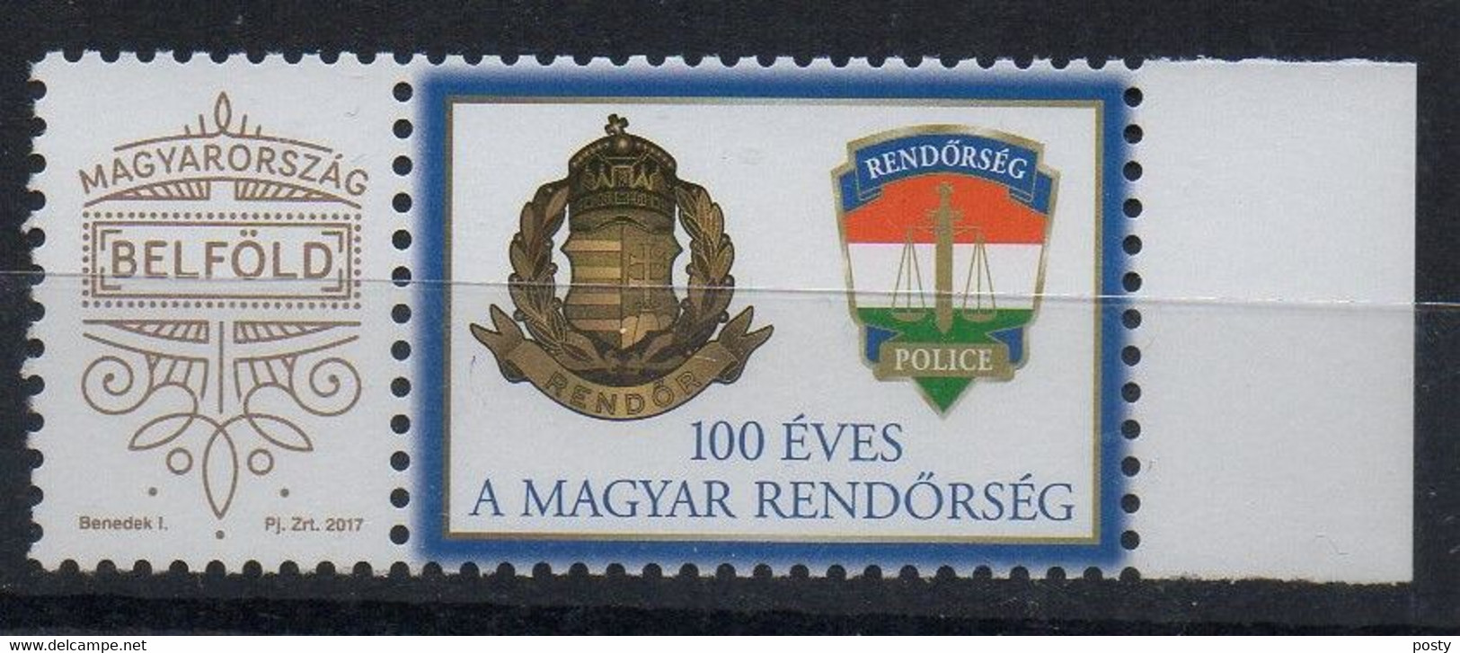 HONGRIE - HUNGARY - 2017 - TIMBRE PERSONALISE - BELFÖLD - BLASON - COAT OF ARMS - POLICE - - Probe- Und Nachdrucke