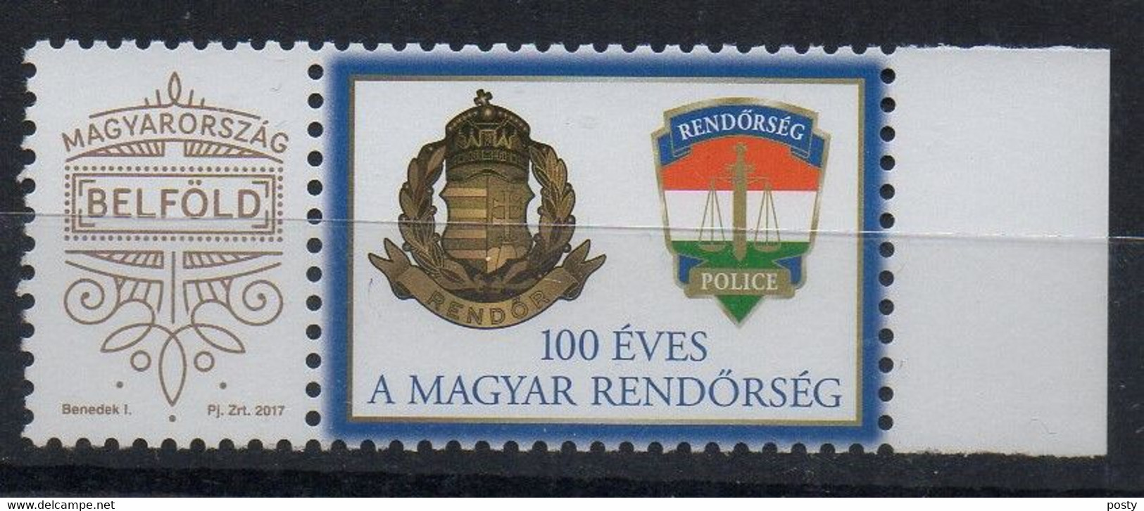 HONGRIE - HUNGARY - 2017 - TIMBRE PERSONALISE - BELFÖLD - BLASON - COAT OF ARMS - POLICE - - Essais, épreuves & Réimpressions