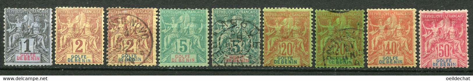 20803 Golfe Du Bénin N°20/1, 23, 26, 29/30 */° Type Groupe  1893  B/TB - Ungebraucht