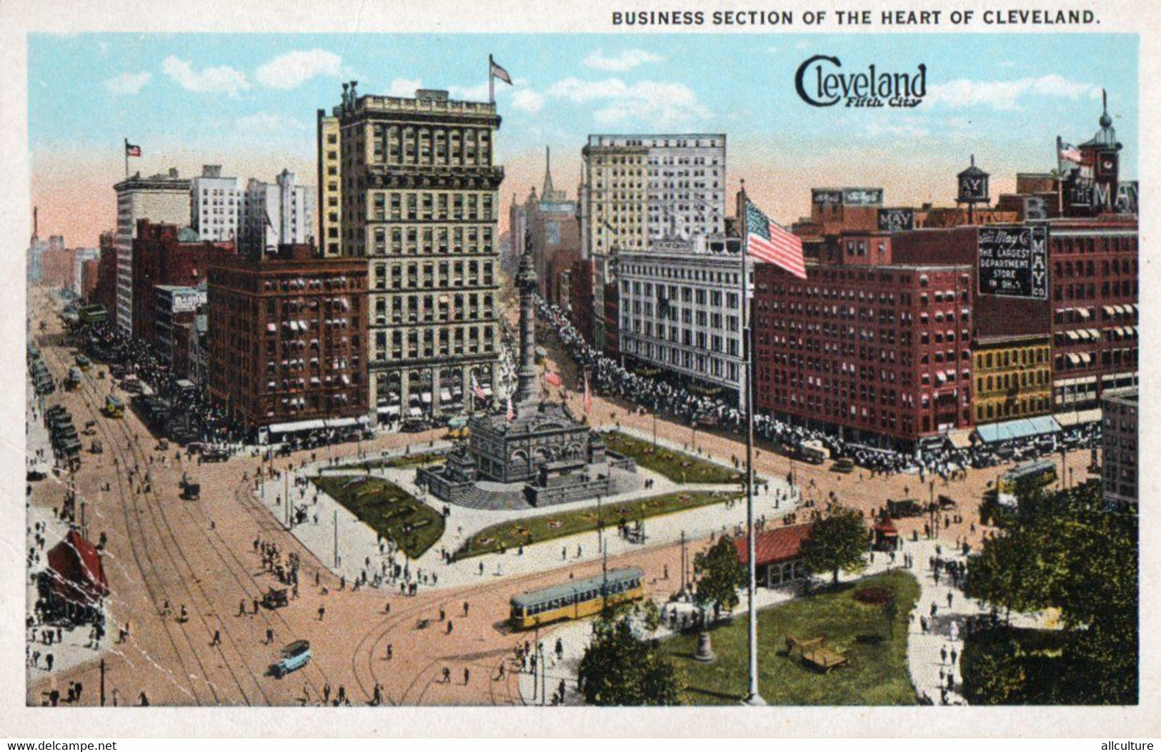 A847 - CLEVELAND BUSSINESS SECTION OF THE HEART OF CLEVELAND  VINTAGE  POSTCARD GOOD SHAPE - Cleveland