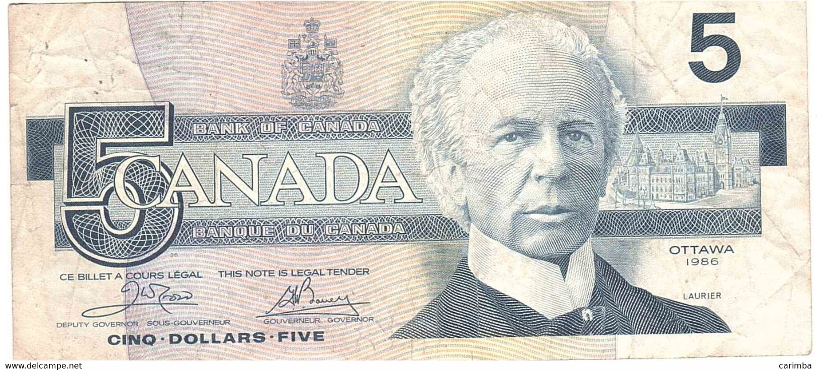 5 DOLLARS 1986 - Kanada