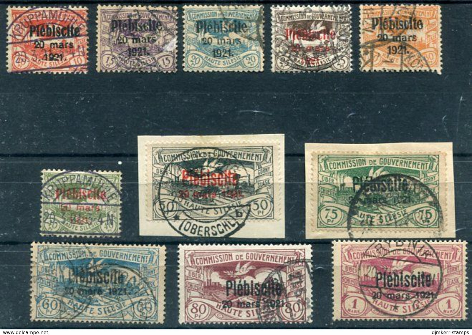 UPPER SILESIA 1921 Definitive Series Overprinted Plebiscite, Used.  Michel 30-40 - Other & Unclassified