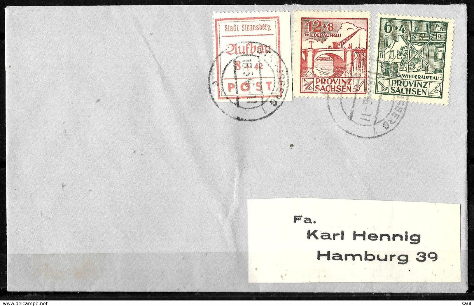 251 - GERMANY - 1946 - PROVINZ SACHSEN - COVER - PROVISIONAL STAMPS -  TO CHECK, SOLD AS IS - Collections (without Album)