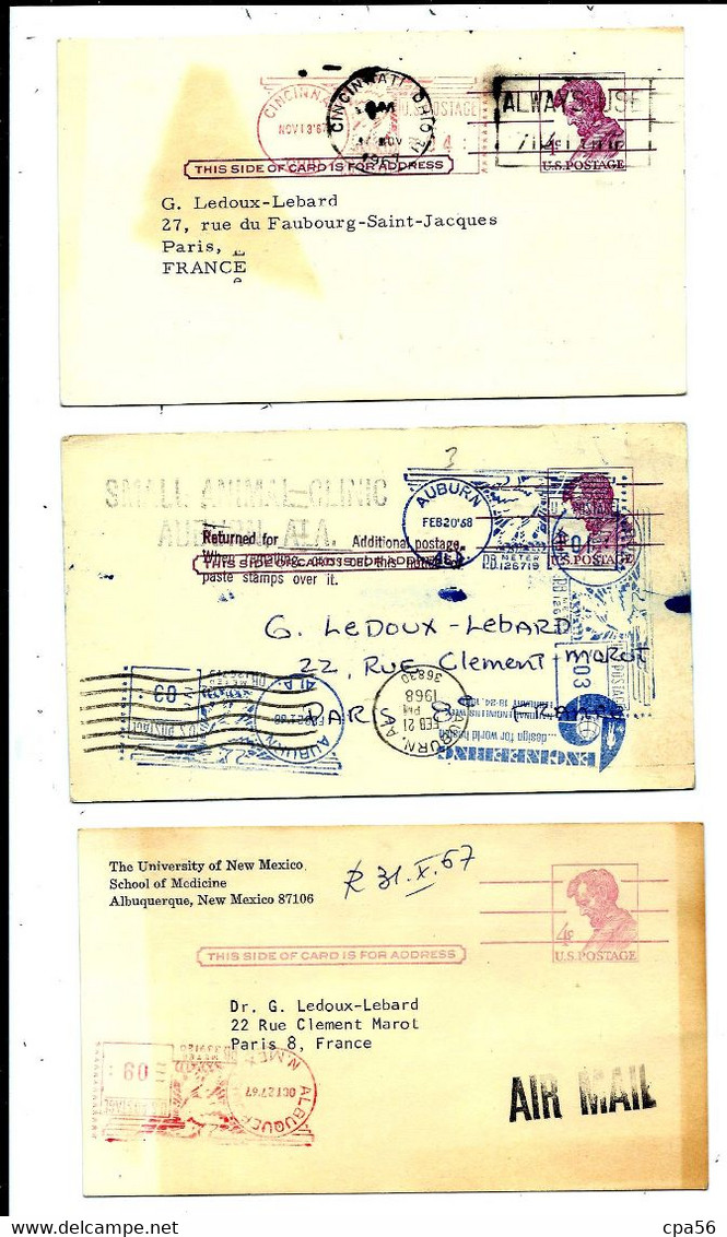 Un Lot De 9 Entiers USA POSTAGE 4c - Brieven En Documenten