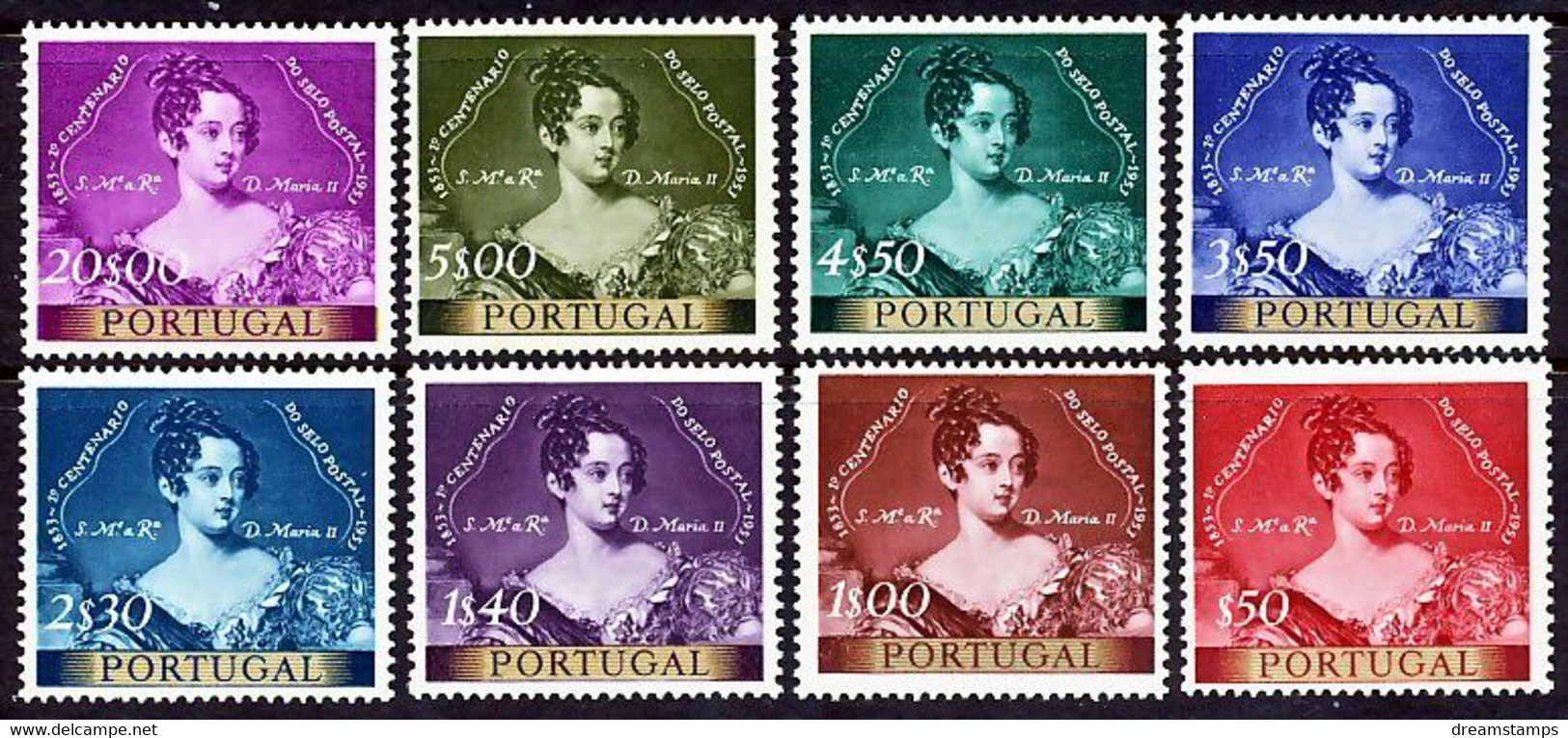 !										■■■■■ds■■ Portugal 1953 AF#786-793 ** Queen Maria II Centennary Set (x1611) - Other & Unclassified