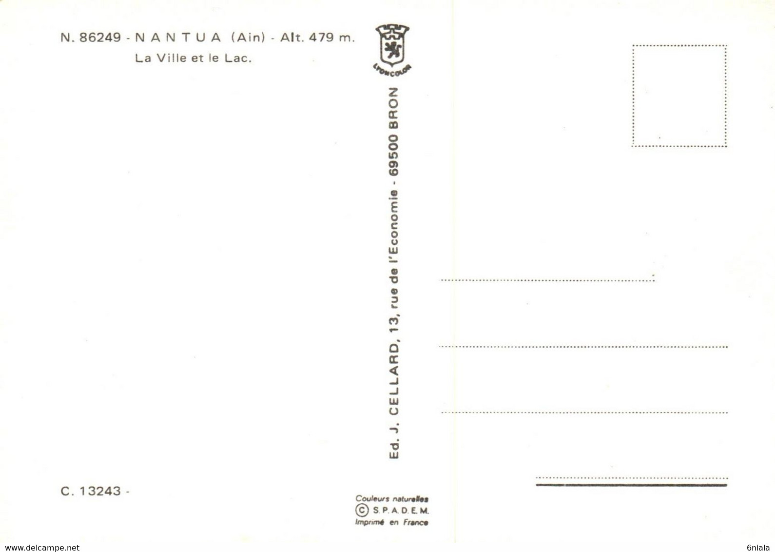 6155 Carte Postale  NANTUA La Ville Et  Le Lac  (scan Recto-verso) 01 Ain - Nantua