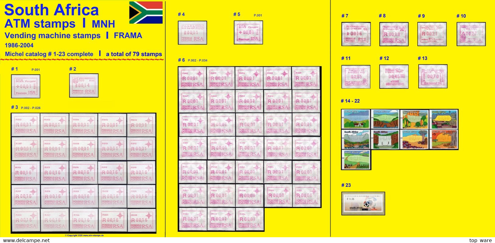 1986-2004 Südafrika South Africa RSA ATM 1-23 Complete MNH Incl. FIFA World Cup 2010 Football Frama Automatenmarken - Vignettes D'affranchissement (Frama)