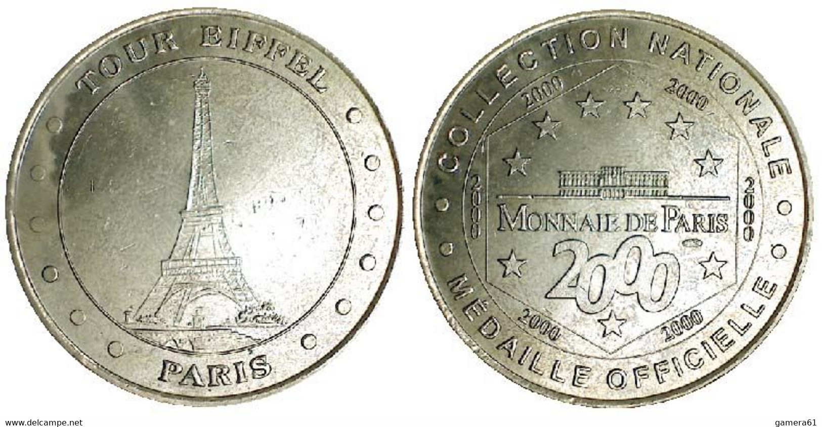 03782 GETTONE TOKEN JETON FICHA MONNAIE DE PARIS MDP TOUR EIFFEL PARIS 2000 - 2000