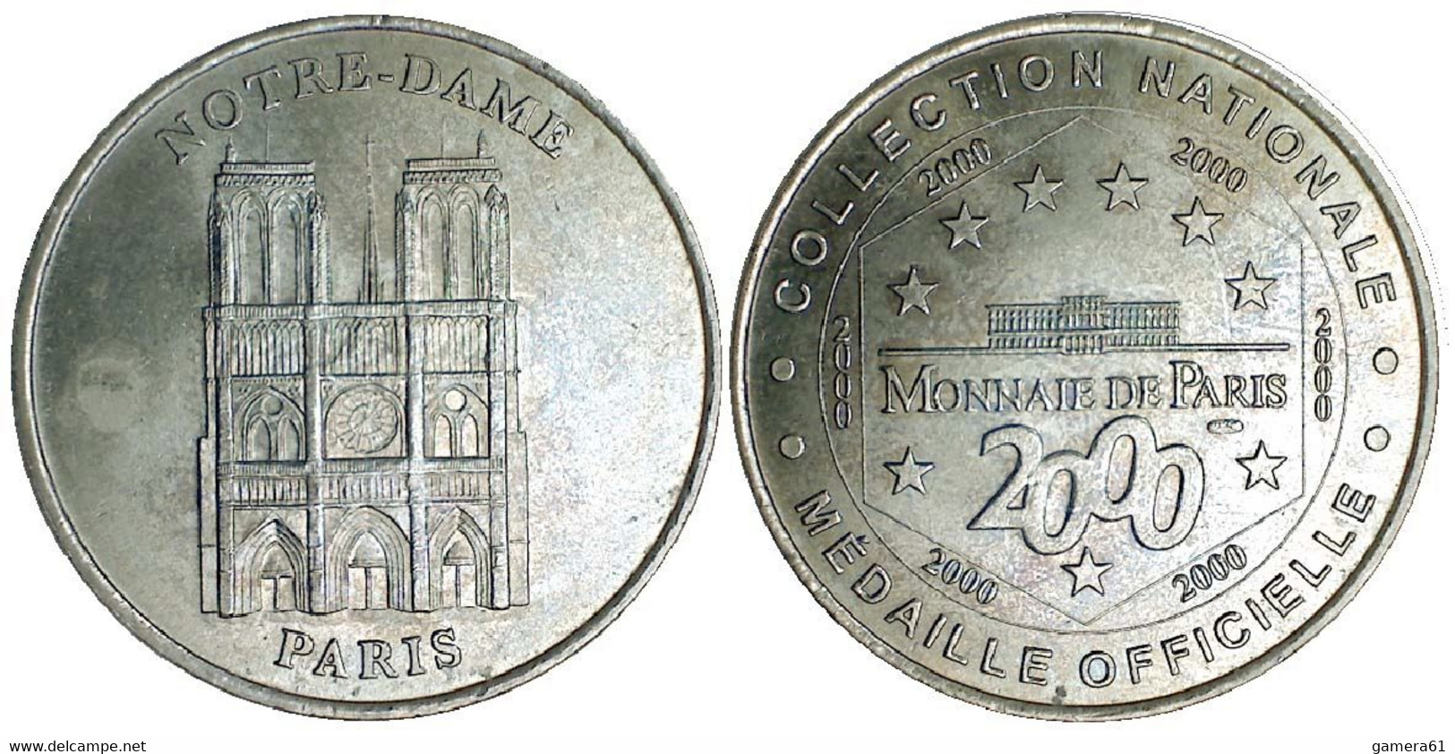 03785 GETTONE TOKEN JETON FICHA MONNAIE DE PARIS MDP NOTRE DAME PARIS 2000 - 2000