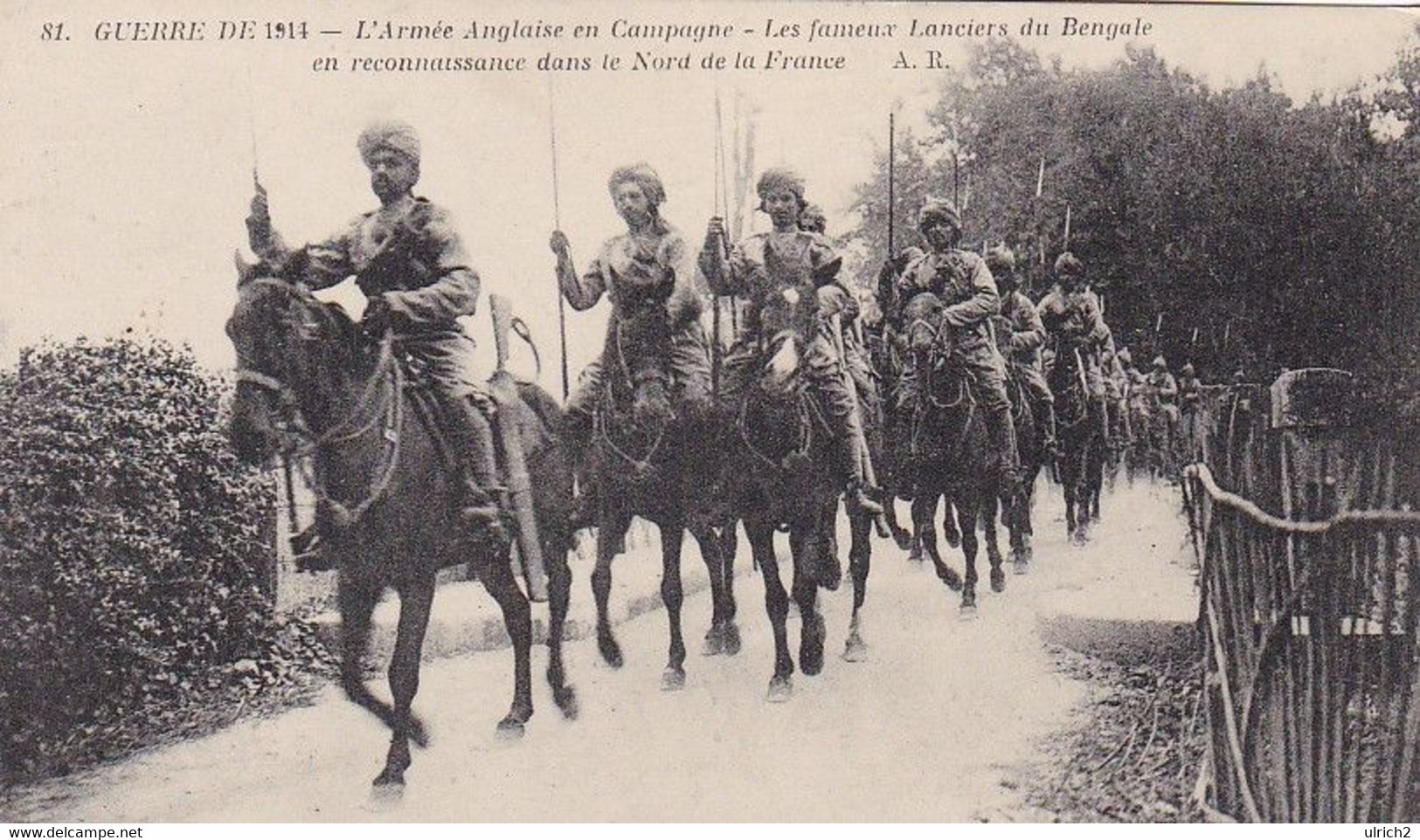 AK Guerre De 1914 - L'Armée Anglaise En Campagne - Lanciers Du Bengale - Bengalische LAnzenreiter - 1918 (54214) - Guerra 1914-18