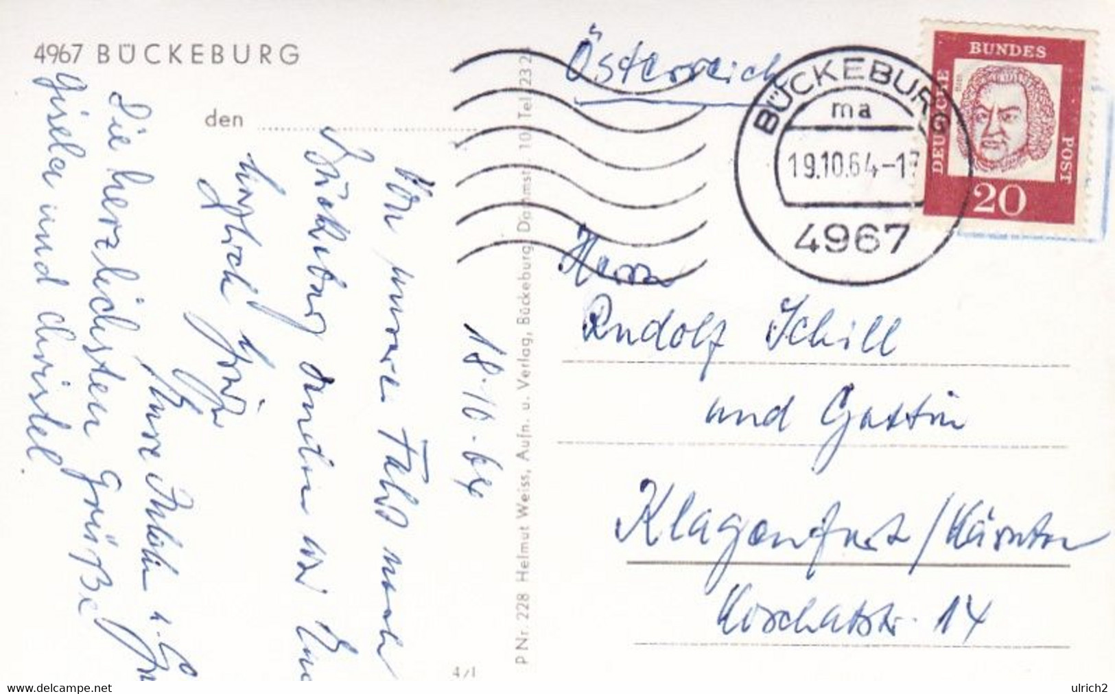 AK Gruß Aus Bückeburg - Mehrbildkarte - Tracht Schloß Stadtkirche Mausoleum - 1964 (54219) - Bueckeburg