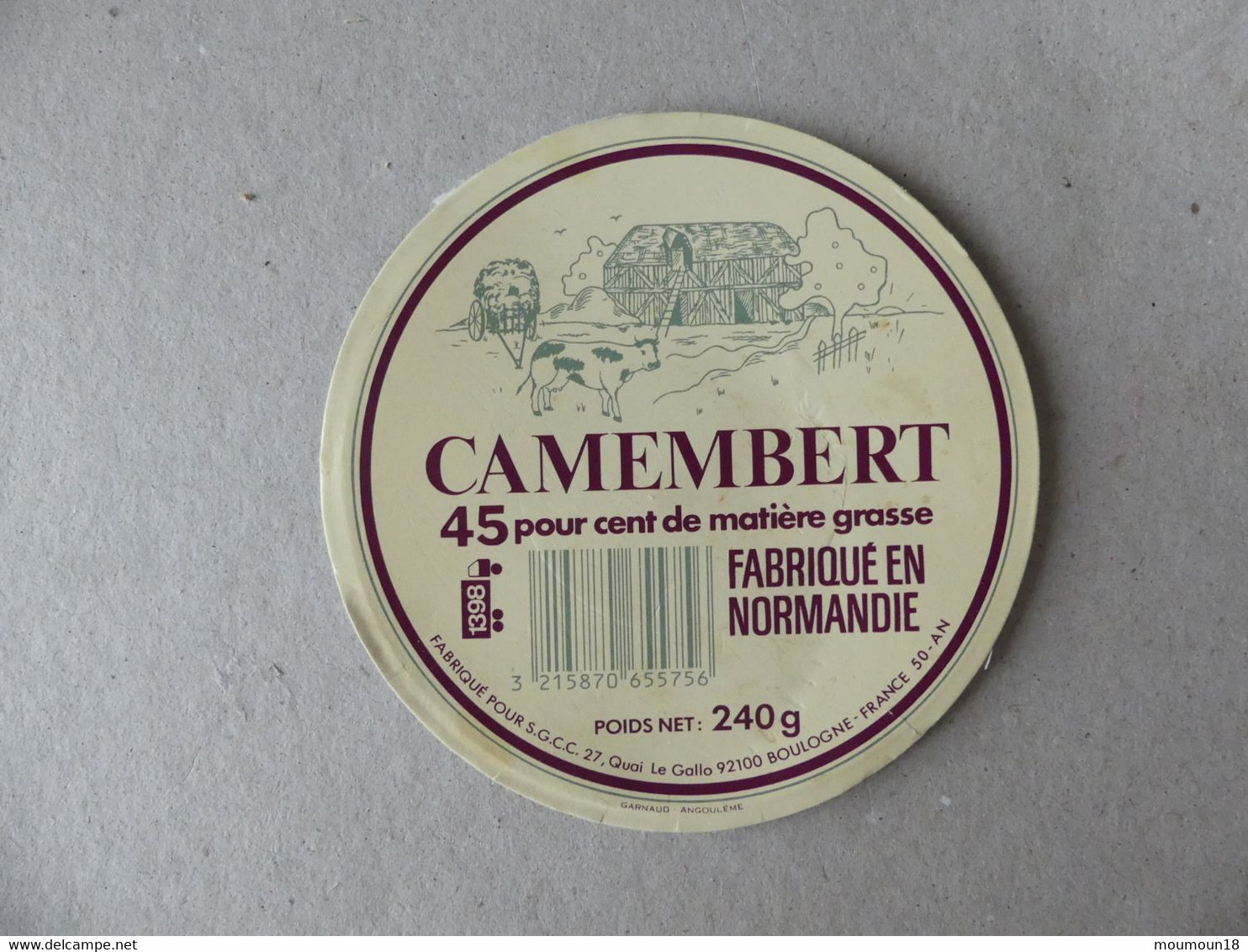 Camembert Fabriqué En Normandie SGCC - Formaggio