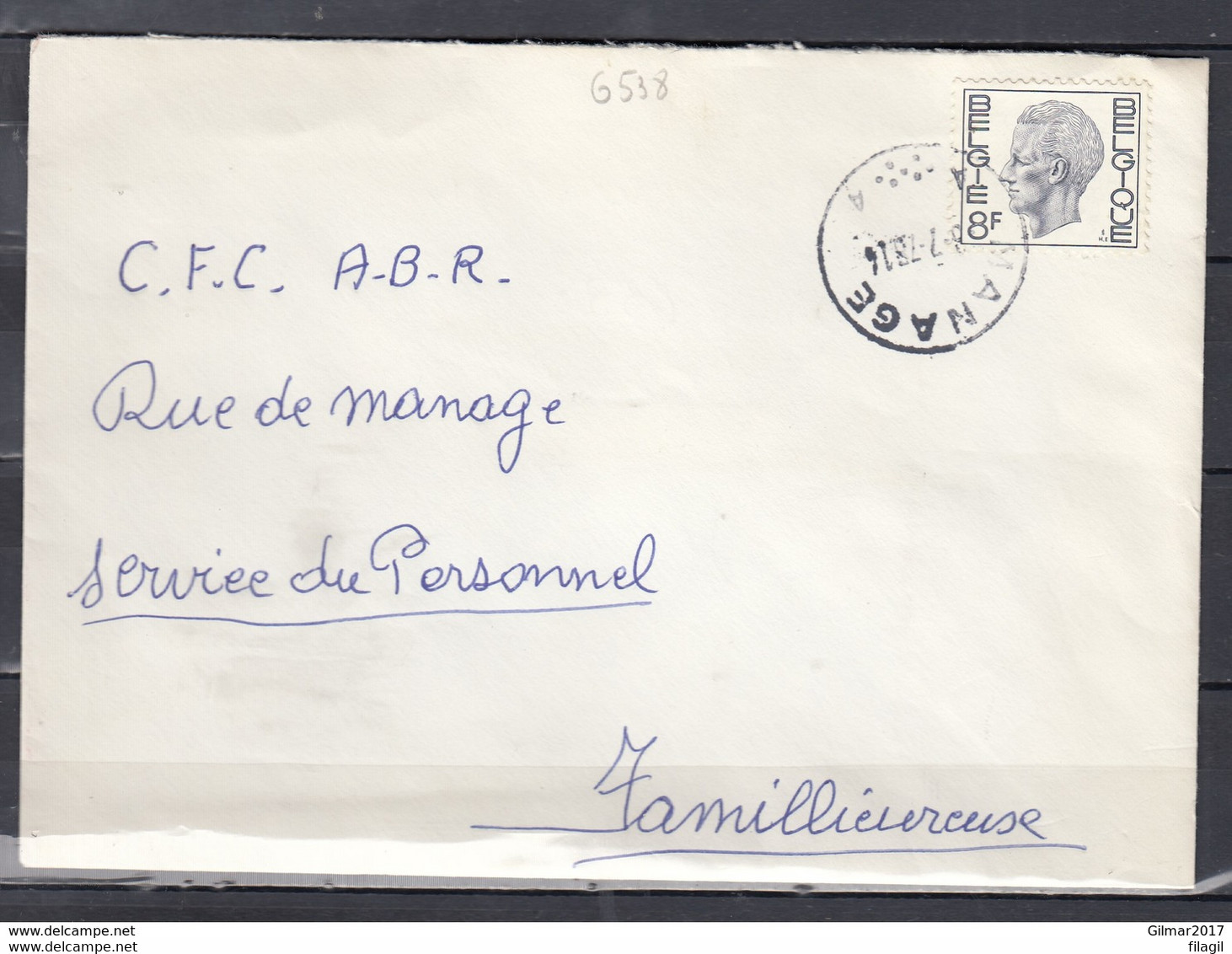 Brief Van Manage Naar Familleureux - 1970-1980 Elström