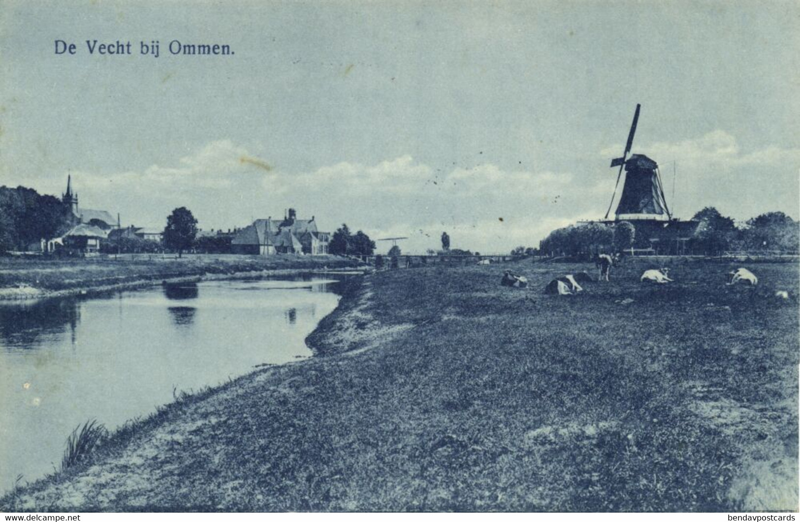 Nederland, OMMEN, De Vecht, Molen (1913) Ansichtkaart - Ommen