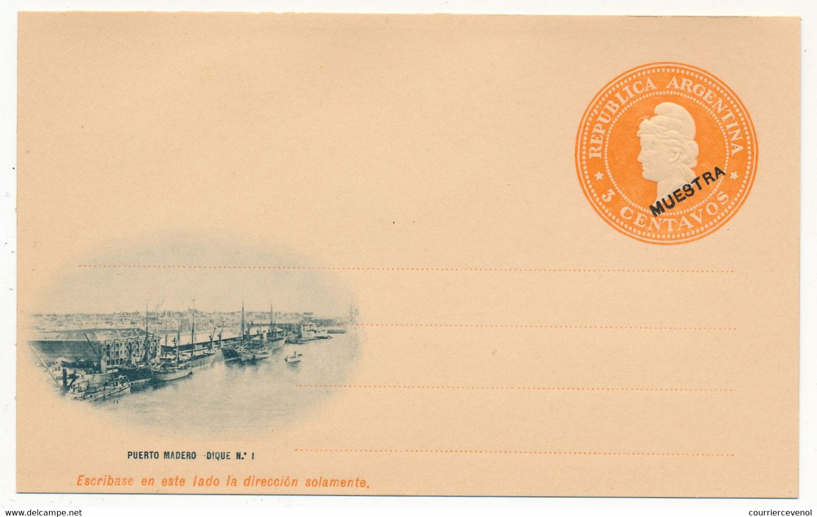 ARGENTINE - Entier Postal - Carte Postale - 3 Centavos (MUESTRA) - Puerto Madero Dique N°1 - Enteros Postales