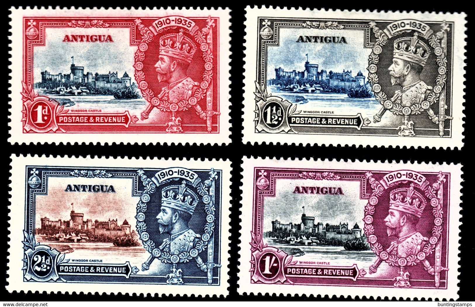 Antigua 1935 SG 91-94  Silver Jubilee Set Of 4  Mult Script CA  Perf 13½x14   Mint - Altri & Non Classificati