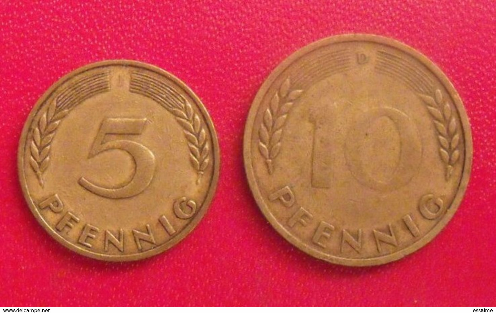 Allemagne. 2 Pièces De 5 & 10 Pfennig 1949 I & D. Bank Deutscher Lander - Altri & Non Classificati