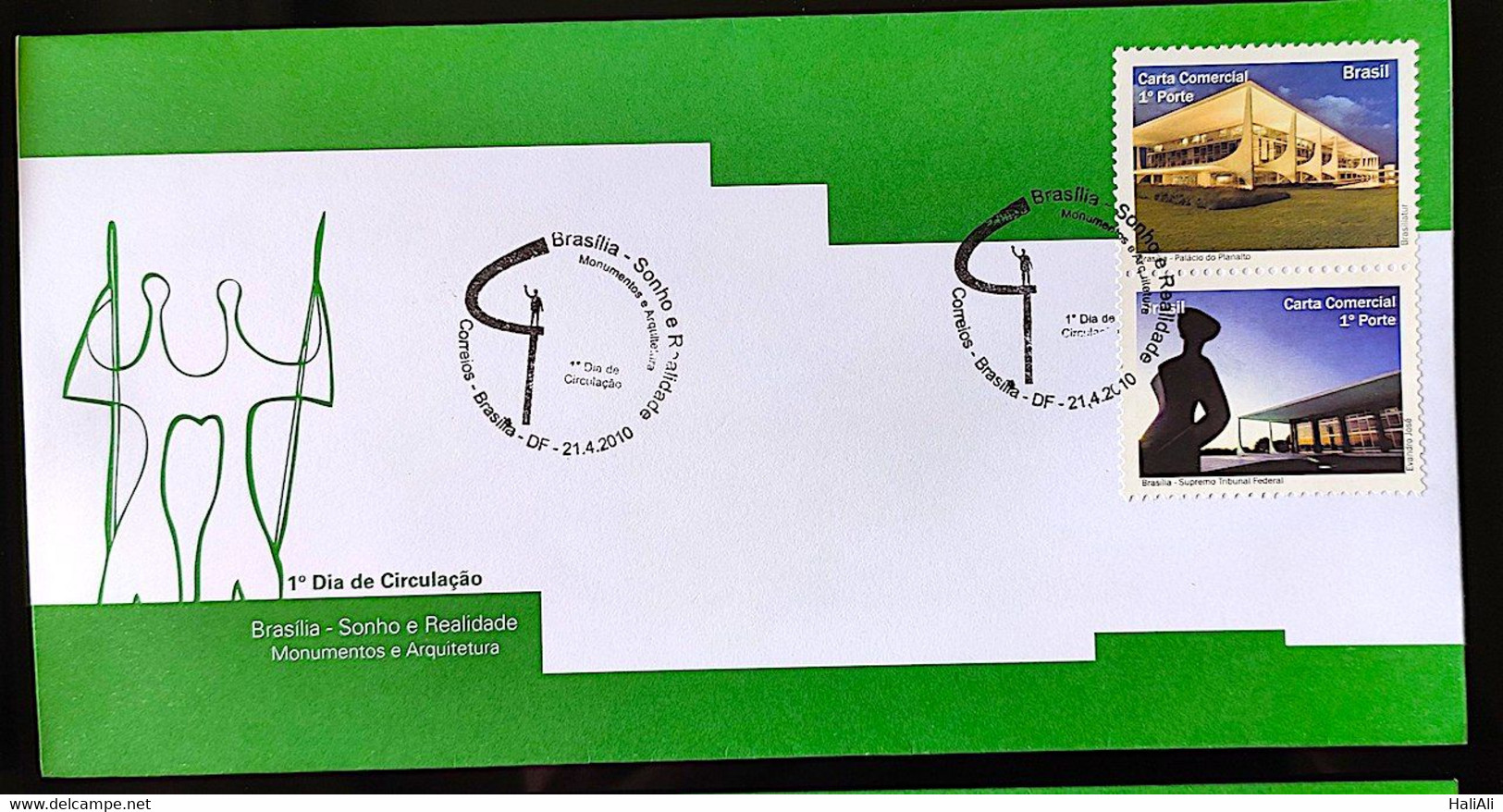 Brazil Envelope FDC Brasilia Selo Personalizado Arquitetura - Otros & Sin Clasificación