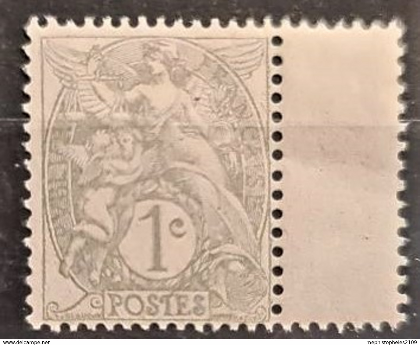 FRANCE 1900 - MLH - YT 107f - 1c - 1900-29 Blanc