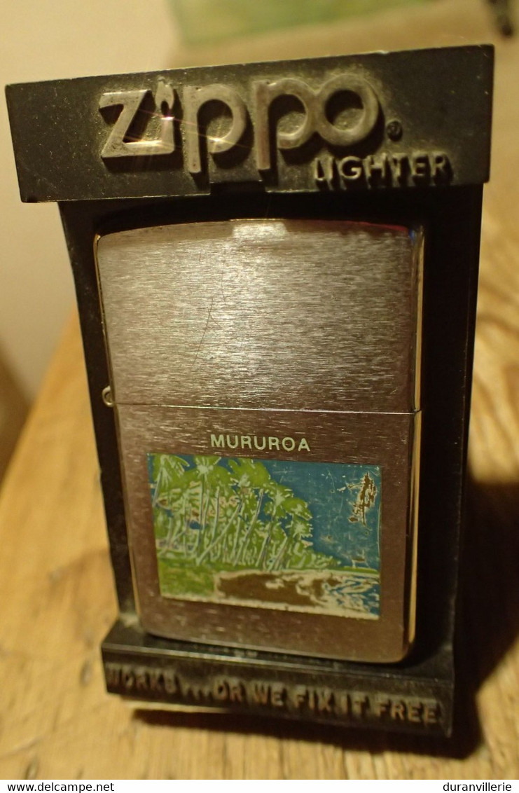 Original Zippo Mururoa ( Atoll ) Bricquet Rare Bradford + étui - Zippo