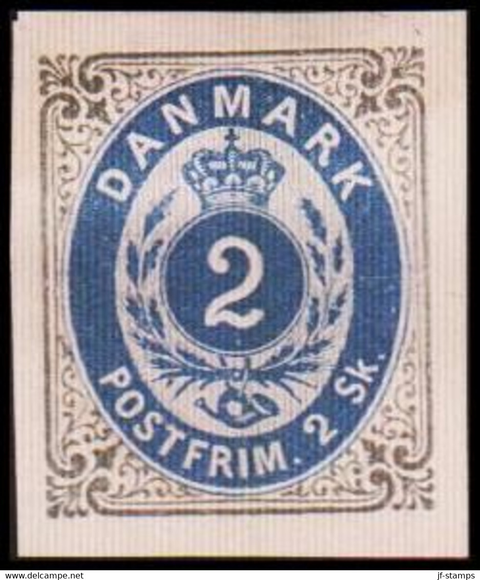 1886. Official Reprint. Bi-coloured Skilling. 2 Sk. Gray/blue Inverted Frame. (Michel 16 II ND) - JF413920 - Proeven & Herdrukken