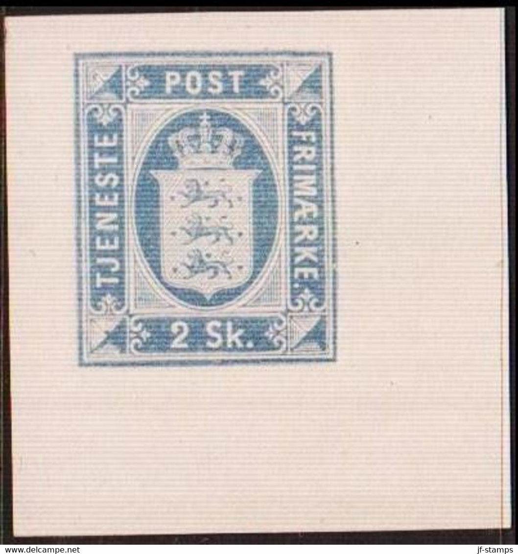 1886. Official Reprint. Official Stamps. 2 Sk. Blue  (Michel D 1 ND) - JF413985 - Proeven & Herdrukken