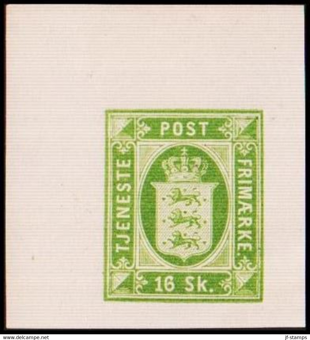 1886. Official Reprint. Official Stamps.  16 Sk. Green (Michel D 3 ND) - JF413986 - Ensayos & Reimpresiones