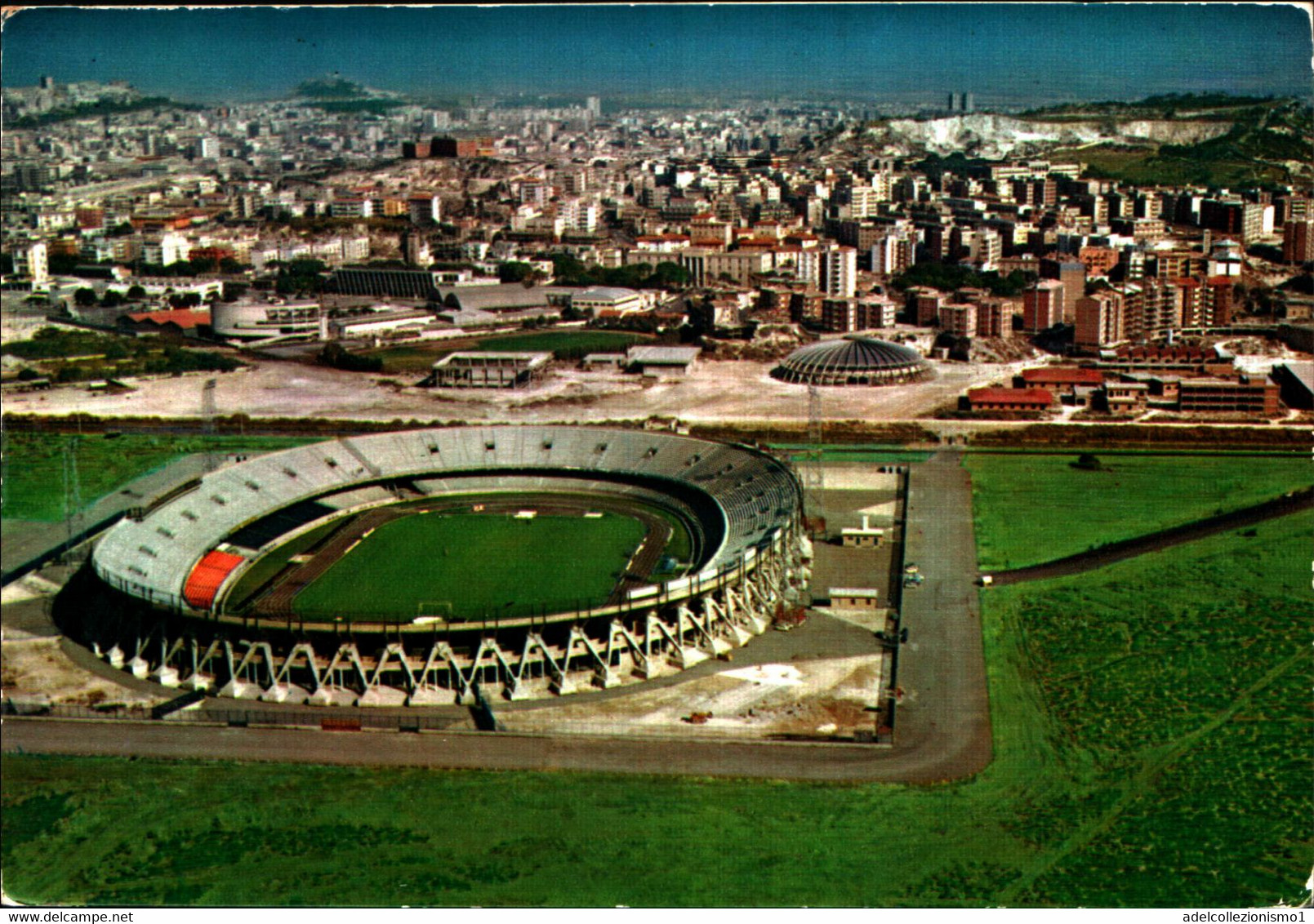 32602) CARTOLINA DI CAGLIARI-STADIO S. ELIA E PALAZZETT DELLO SPORT-VIAGGIATA - Cagliari