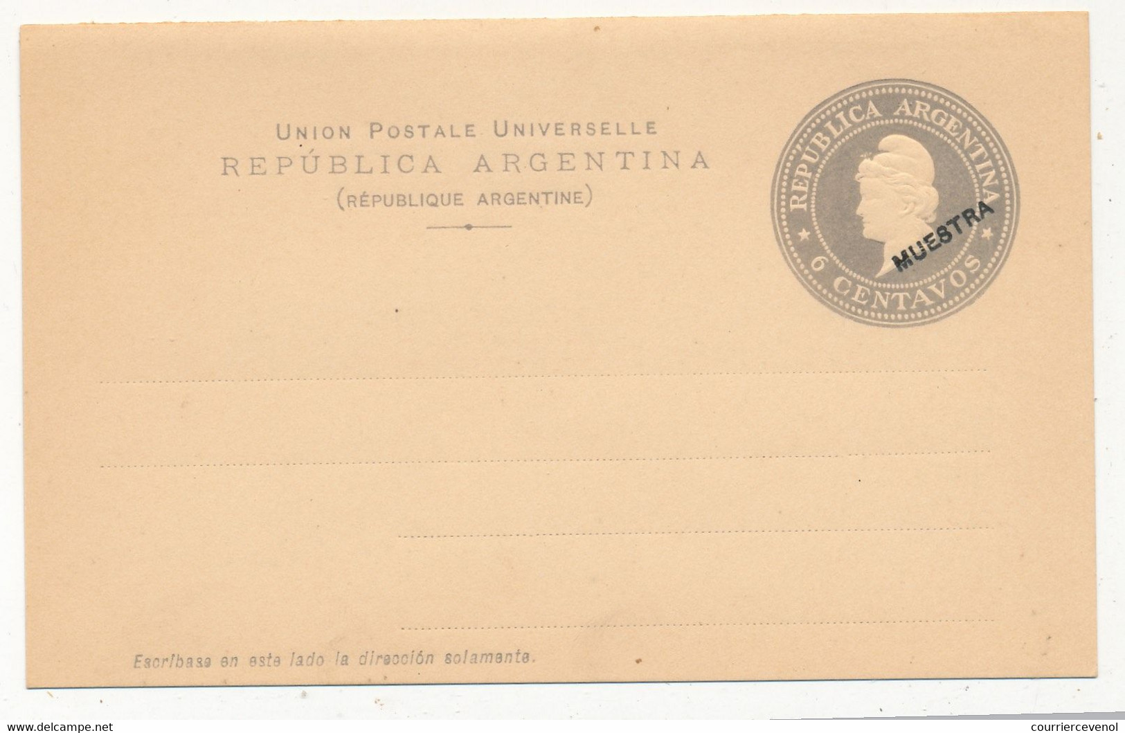 ARGENTINE - Entier Postal - Carte Postale - 6 Centavos (MUESTRA) - Non Illustrée - Entiers Postaux
