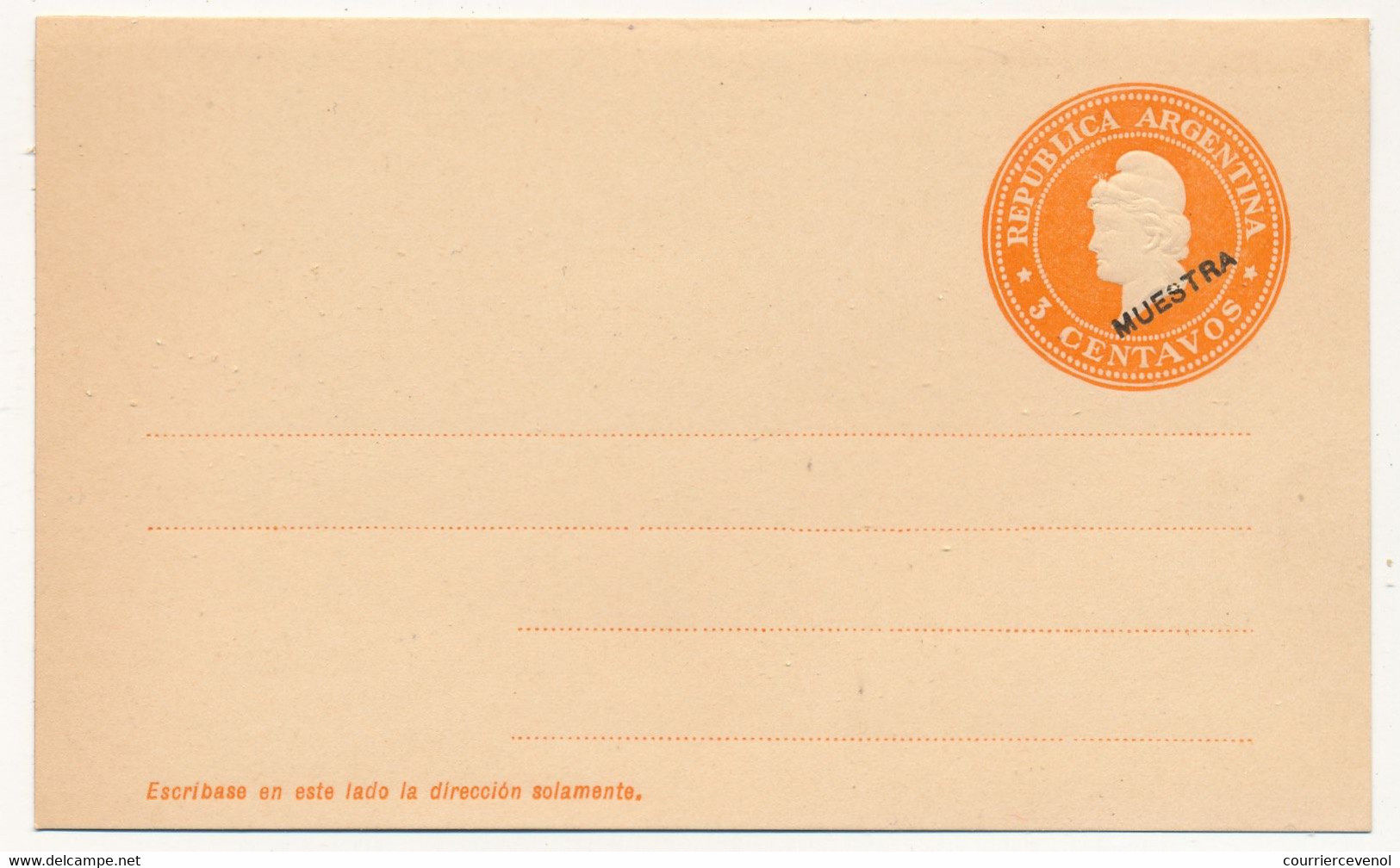 ARGENTINE - Entier Postal - Carte Postale - 3 Centavos (MUESTRA) - Non Illustrée - Postwaardestukken