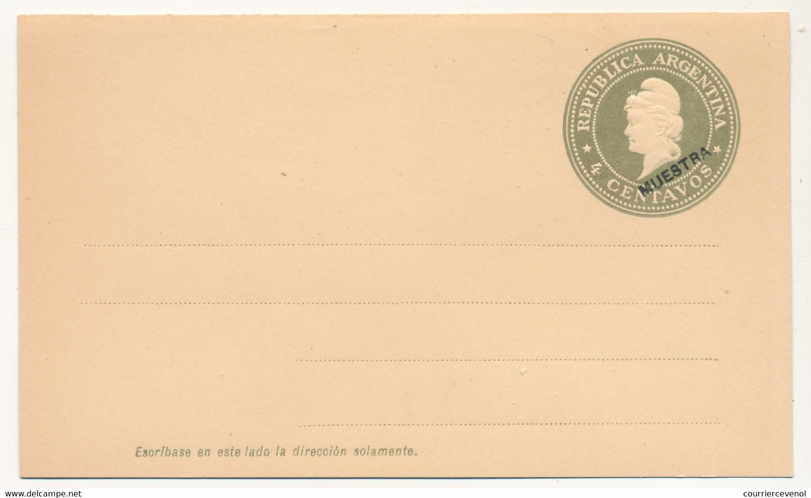 ARGENTINE - Entier Postal - Carte Postale - 4 Centavos (MUESTRA) - Non Illustrée - Enteros Postales