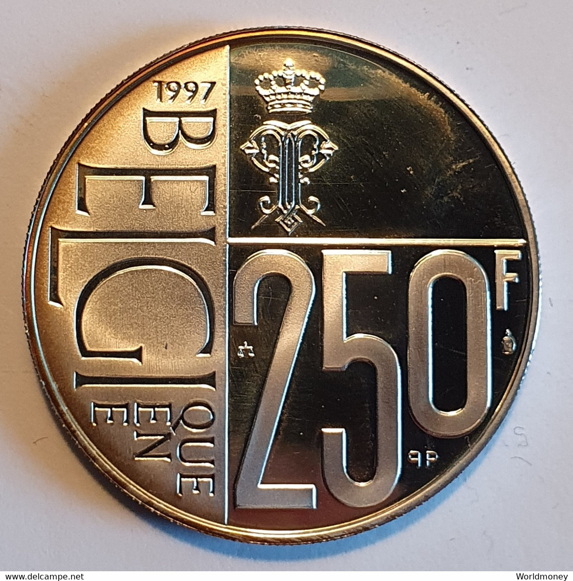 Belgium 250 Francs 1997 (PROOF) "60th Birthday Of Queen Paola" - 250 Frank