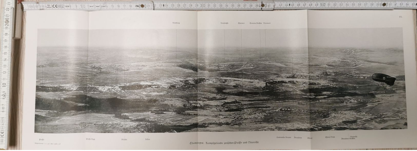 14-18.WWI Landkarte ( Front Map ) Champagne Paissy & Neuville  Ballonzug 31   RAR !  Battlefield Kampfgebiet   Karte Nr. - 1914-18