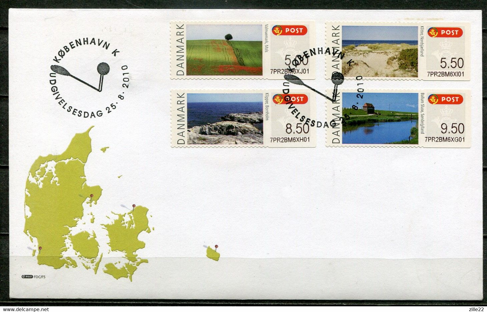 Denmark Dänemark Mi# ATM 56, Landscapes Used On FDC - Automaatzegels [ATM]