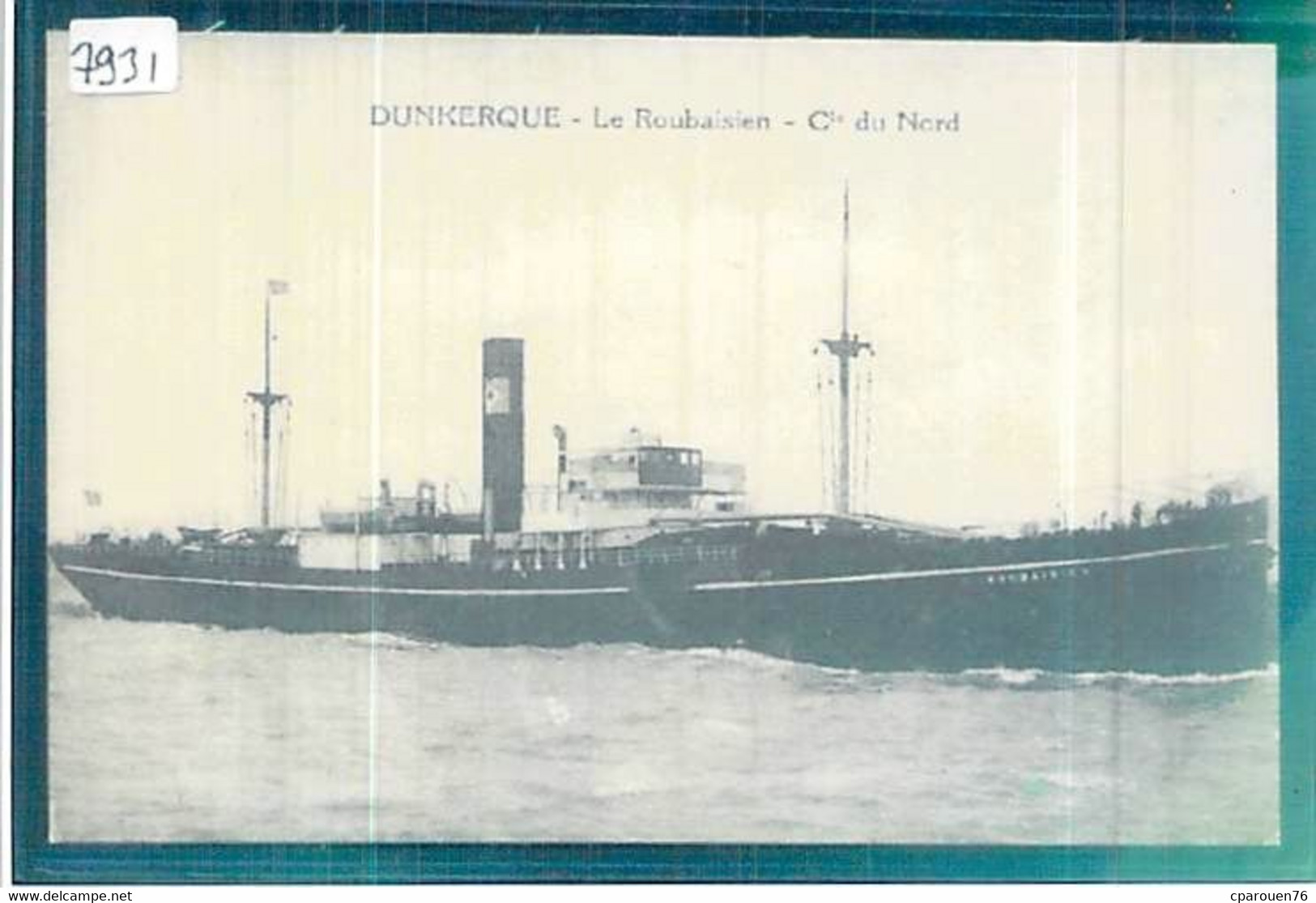 Photo De Cpa  Bateau D" Roubaisien " C.B.V.N 1921 SABORDE EN 1942 - Boats