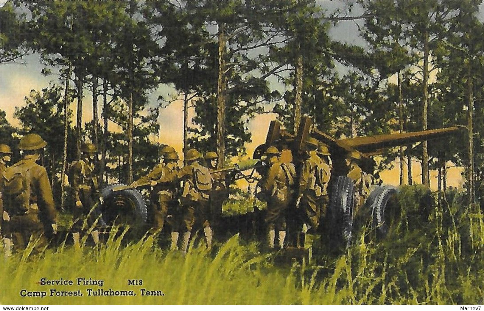 ETATS UNIS USA - Service Firing - Camp Forrest Tullahoma Tennessee - Batterie De Canon Canons - Little Rock 1941 - Other & Unclassified