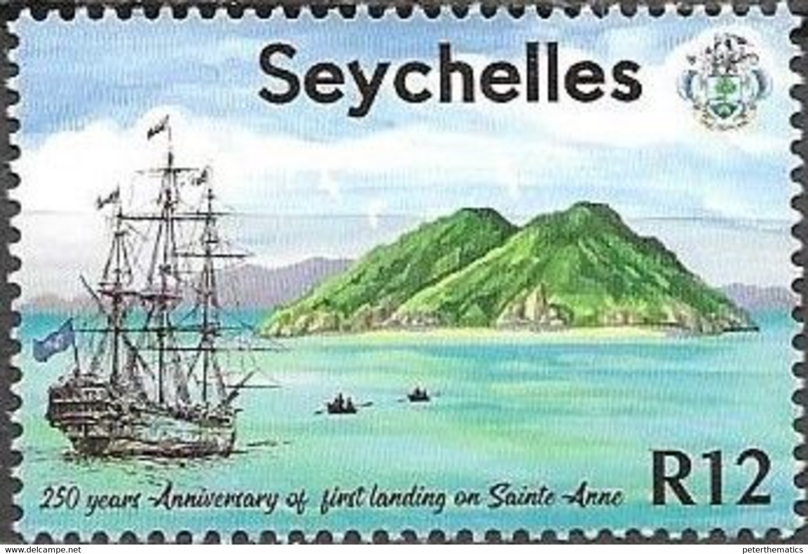 SEYCHELLES, 2020, MNH, SHIPS, 250th ANNIVERSARY OF LANDING ON ST. ANNE, 1v - Autres & Non Classés