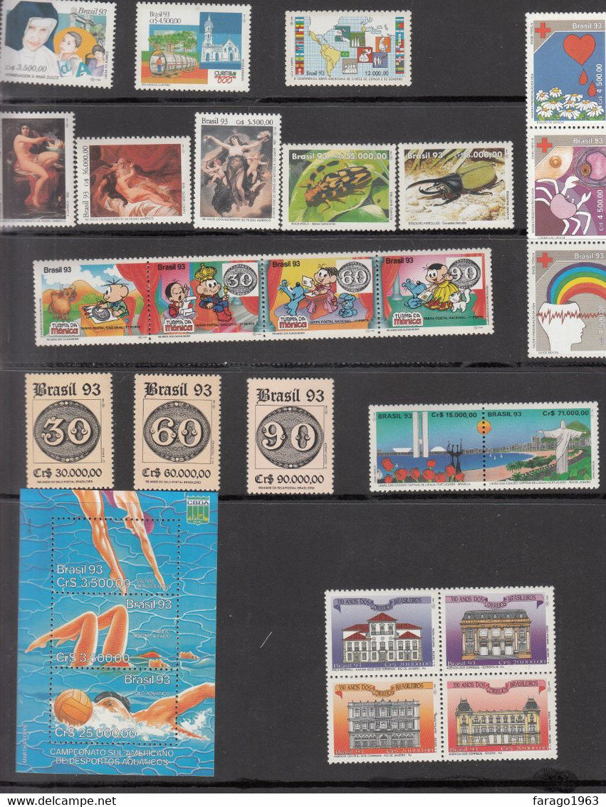 1993 Brazil ALMOST COMPLETE (missing 5 Stamps)  MNH - Volledig Jaar