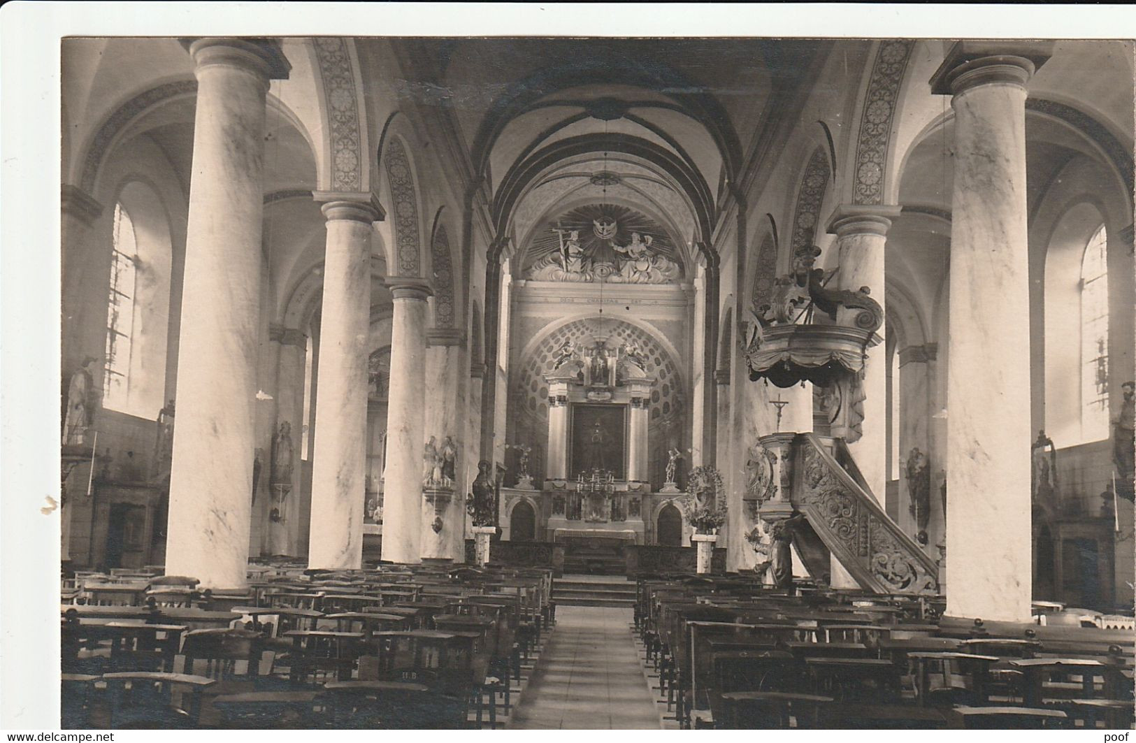 Stockheim / Stokkem : Binnenzicht Der Kerk ( Fotokaart) - Dilsen-Stokkem