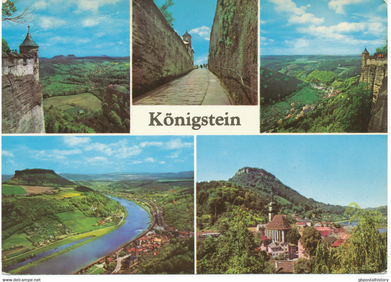 KÖNIGSTEIN (Kr. PIRNA), Ca. 1970, Ungebr, Farbige Gruß-Aus-AK, Oben Links Leichter Bug Sonst Gute Erhaltung - Koenigstein (Saechs. Schw.)