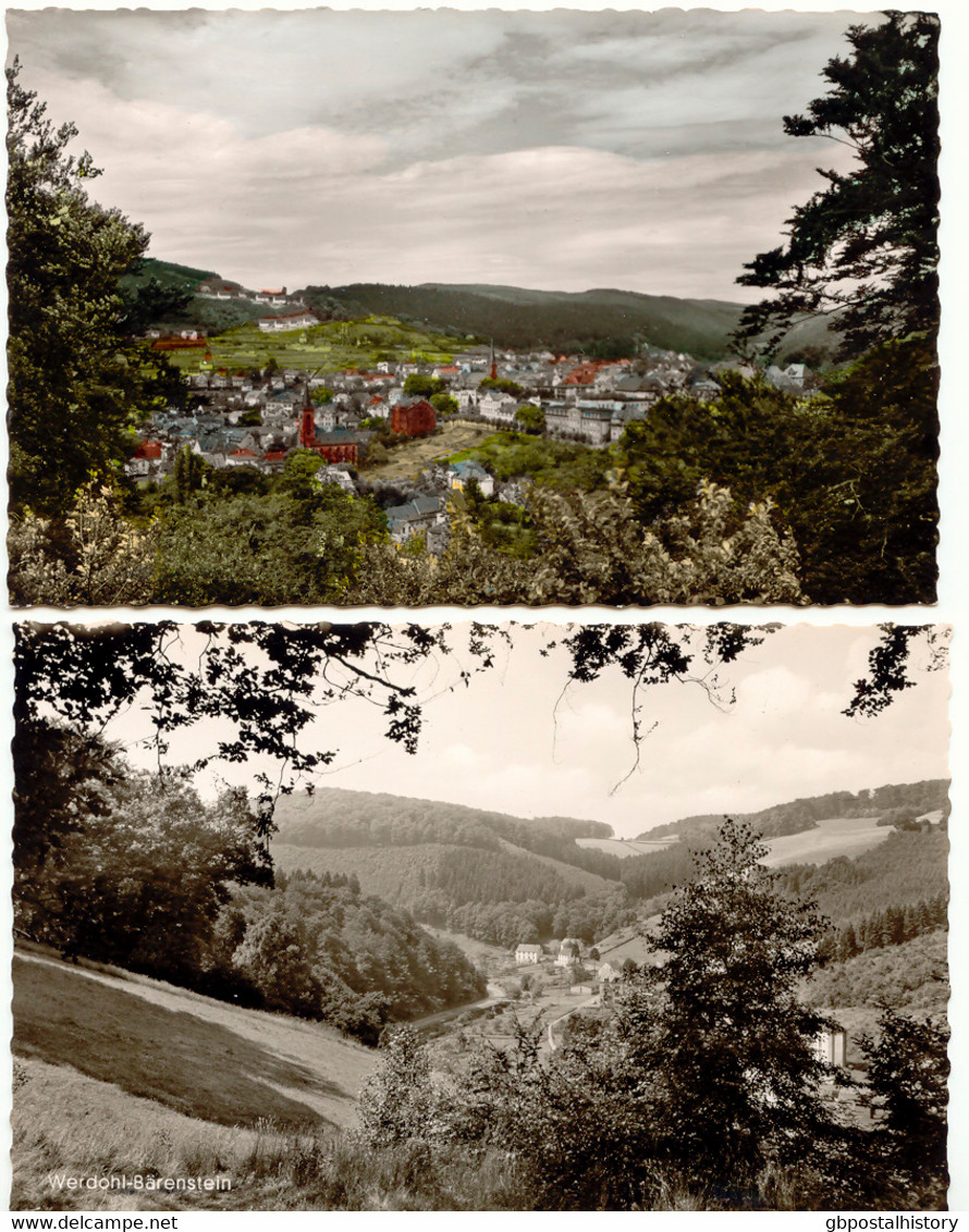 WERDOHL Im SAUERLAND, Ca. 1960, Ungebr. Farbige AK Gesamtansicht + S/w AK WERDOHL-BÄRENSTEIN Gasthof Adolf Othlinghaus, - Werdohl