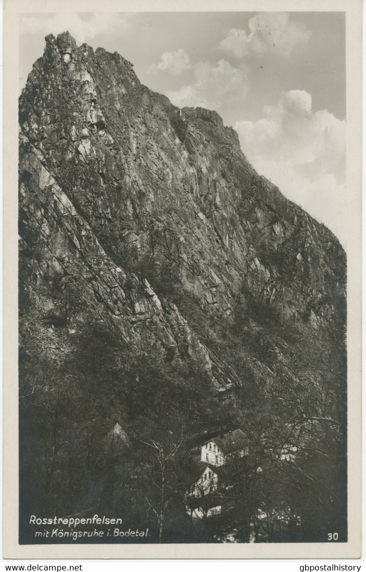 KÖNIGSRUHE I. BODETAL, S/w RP AK Rosstrappenfelsen Mit Königsruhe (ungebr.), Ca. 1930, TOP-Erhaltung (Erhaltung 5 Von 5 - Thale