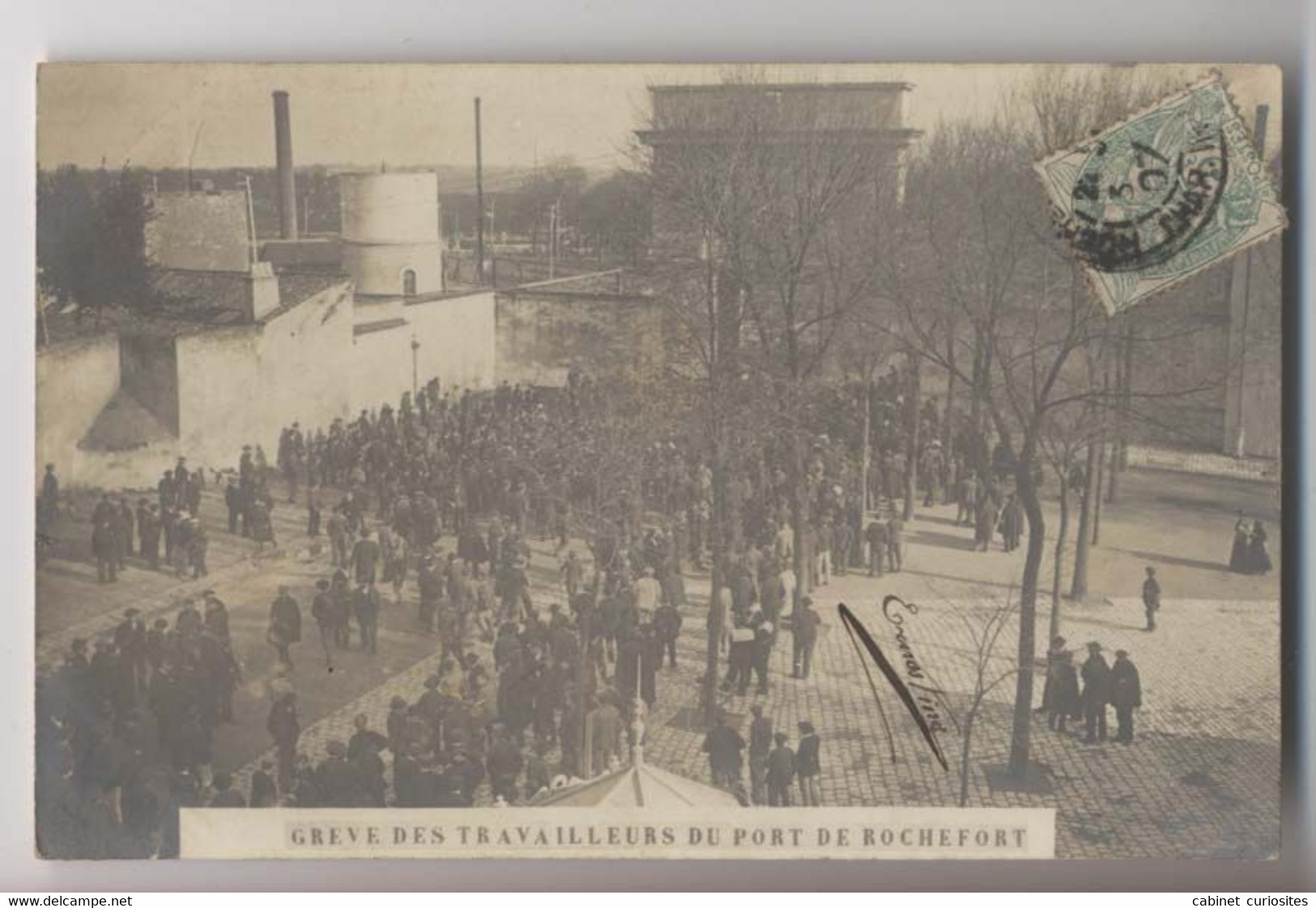 Grève Des Travailleurs Du Port De Rochefort - 1907 - Carte Photo - ROCHEFORT SUR MER - Animée - RARE - Streiks