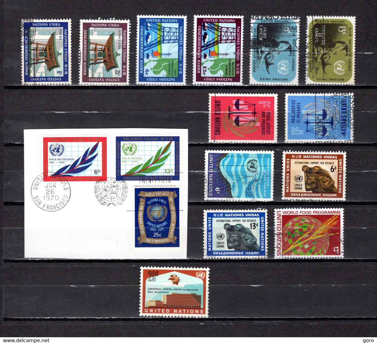 Naciones Unidas .- New York    1970-71  .-   197/198-199/200-201/202-203/205-206/207-208-209/210-211-212 - Used Stamps